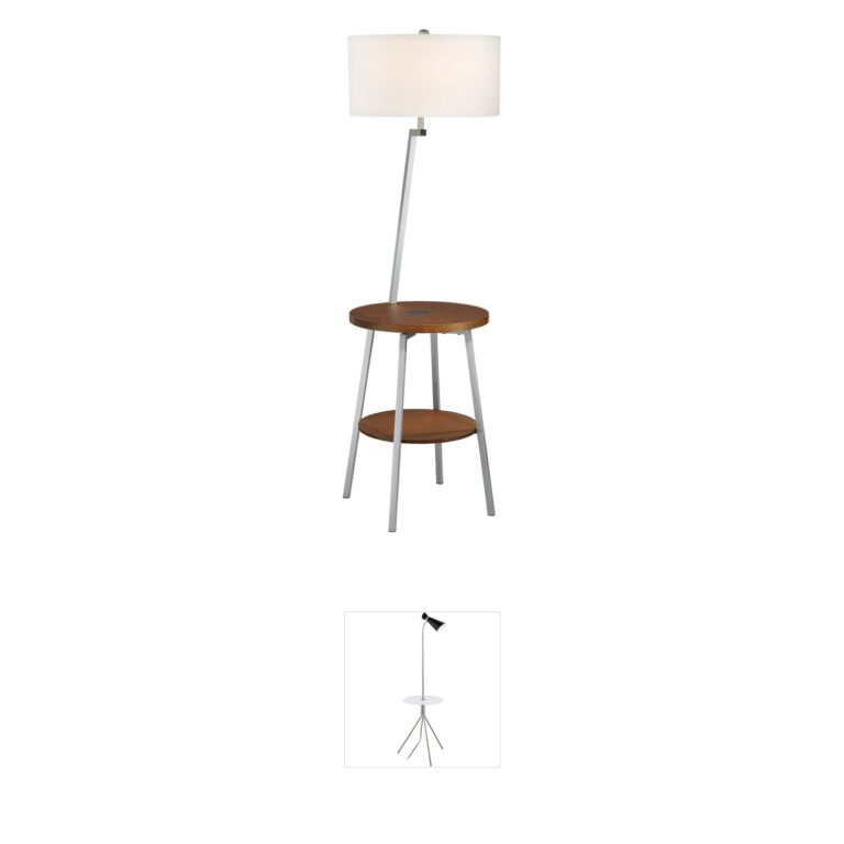 Lite Source Lemington Silver Metal Floor Lamp