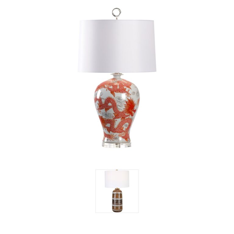 Wildwood Wildwood Red and White Glaze Porcelain Table Lamp