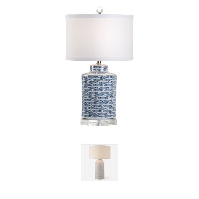 Wildwood Wildwood Blue and White Glazed Ceramic Table Lamp