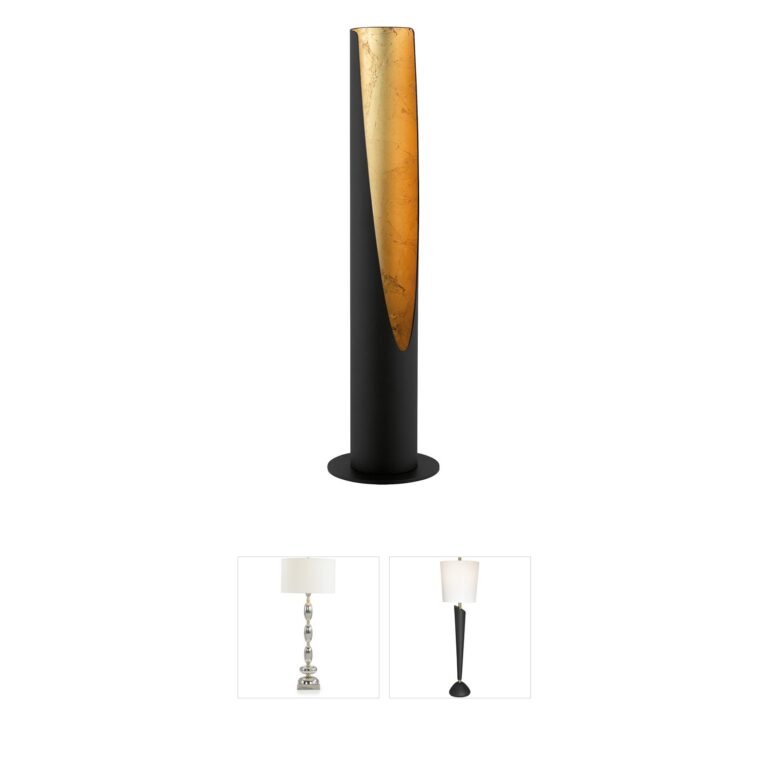Eglo Barbotto Contemporary Matte Black and Gold Steel Table Lamp
