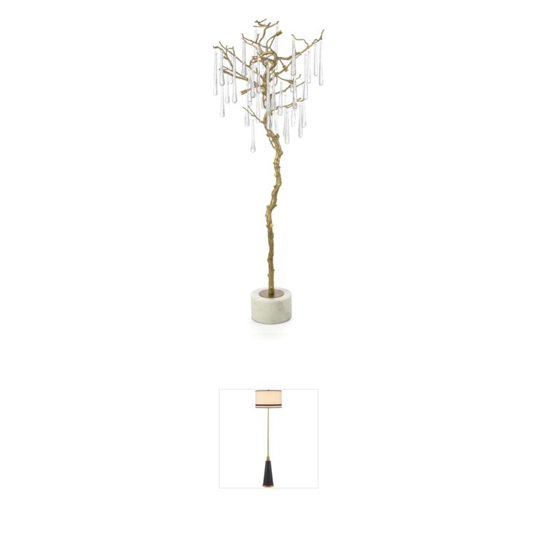 John-Richard Leah Brass and Metal Floor Lamp