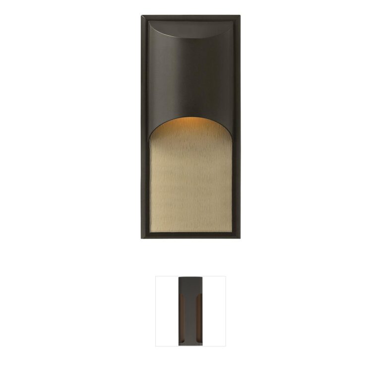 Hinkley Cascade Bronze Outdoor Wall Light with Amber Glass
