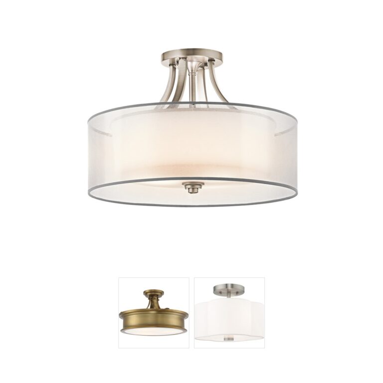 Kichler Lacey Collection Antique Pewter Semi-Flush Mount