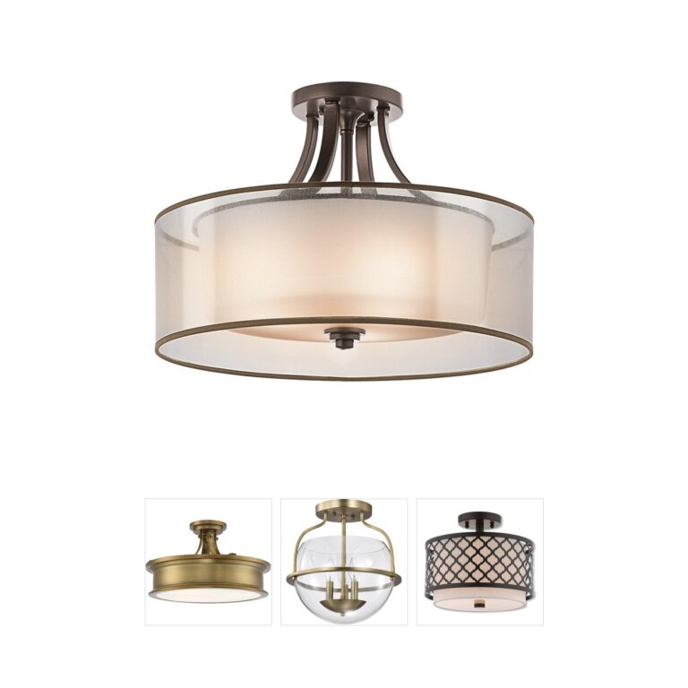 Kichler Lacey 20-Inch Mission Bronze Steel Semi-Flush Mount