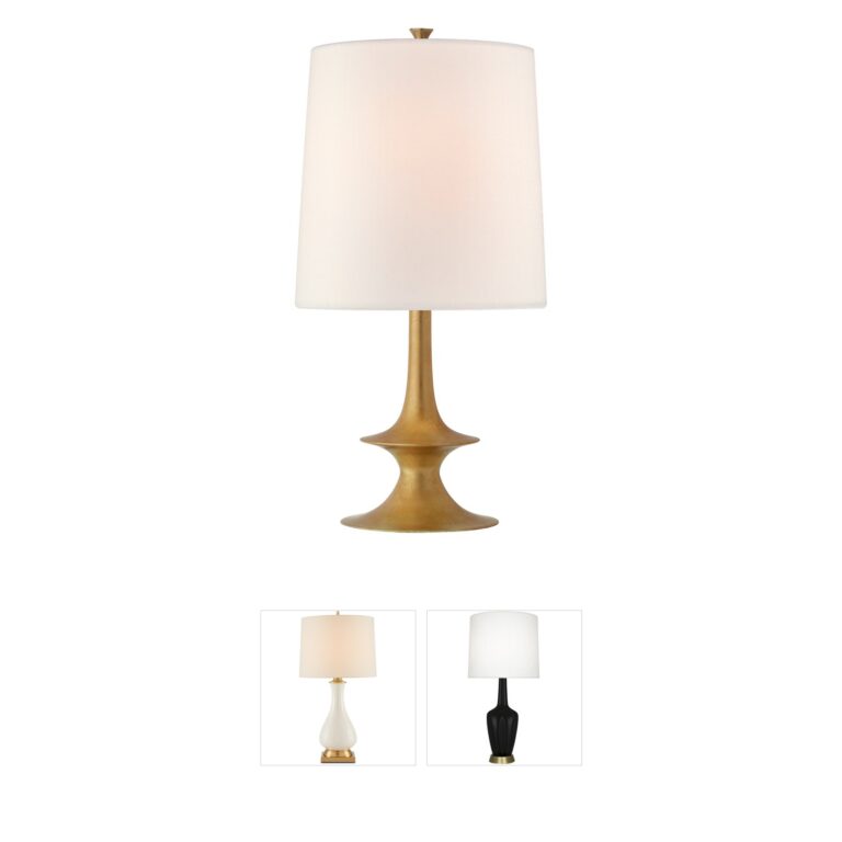 Visual Comfort Signature Collection AERIN Lakmos Gild Table Lamp with Linen Shade