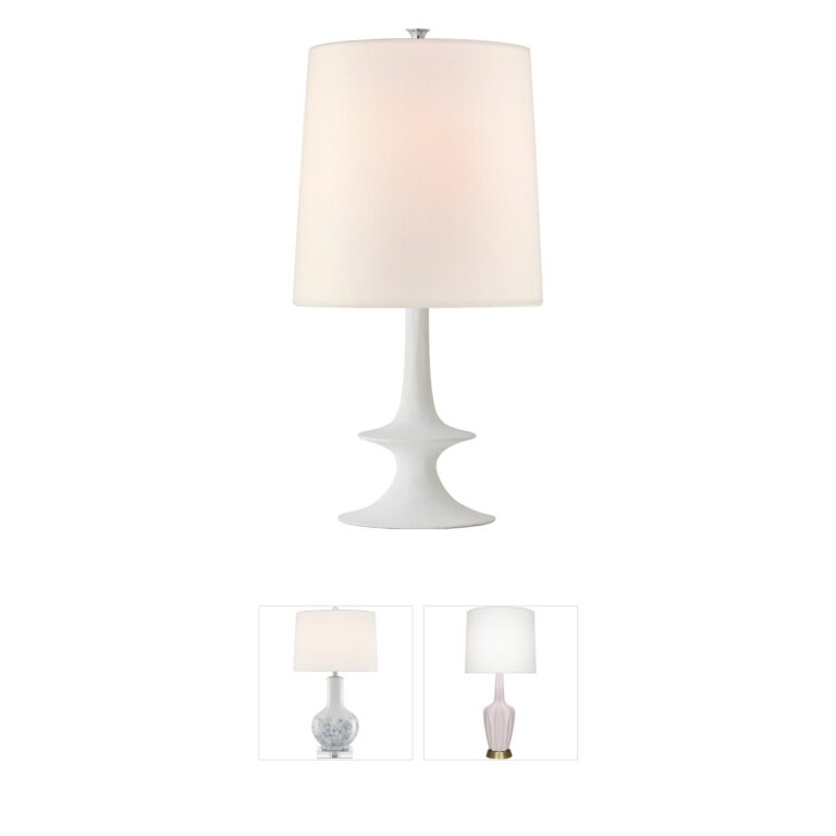 Visual Comfort Signature Collection AERIN Lakmos Plaster White Linen Table Lamp