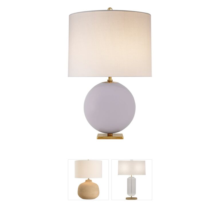 Visual Comfort Signature Collection kate spade new york Elsie Lilac Linen Table Lamp
