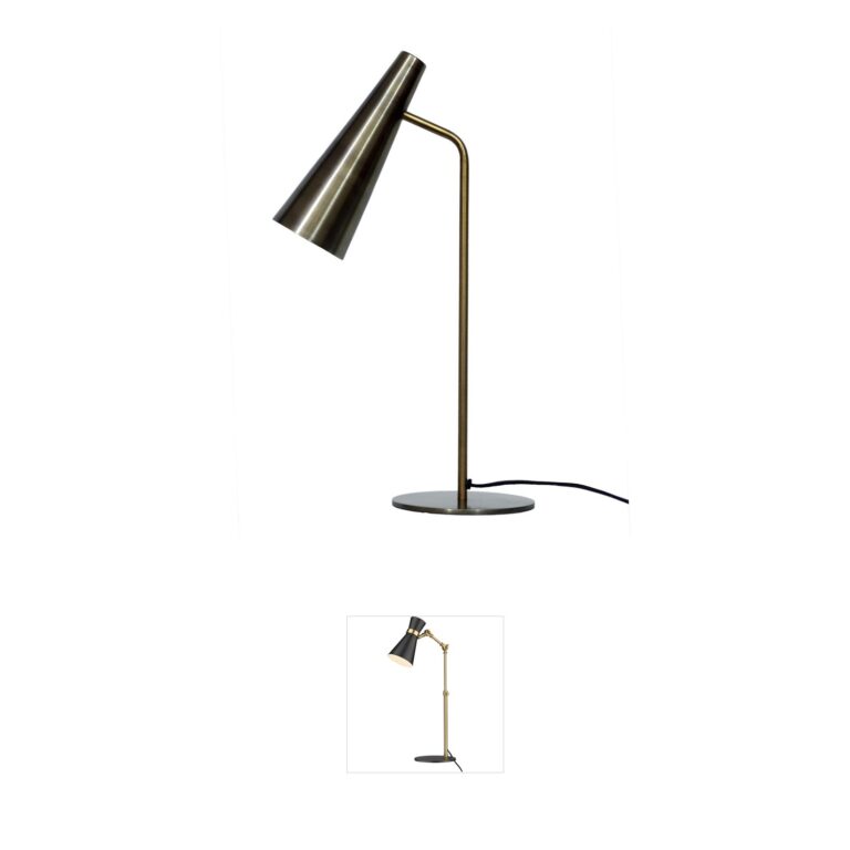 Moe's Home Collection Trumpet Iron Table Lamp in Brass Finish
