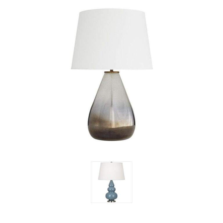 Arteriors Tiber Seedy and Smoke Luster Ombre Glass Table Lamp