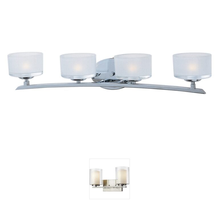 Maxim Lighting Elle 4-Light Polished Chrome Bath Vanity with Frosted Glass