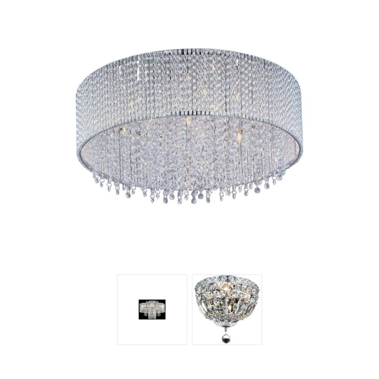 ET2 Contemporary Lighting Spiral Polished Chrome Flush Mount with Metal Tubing
