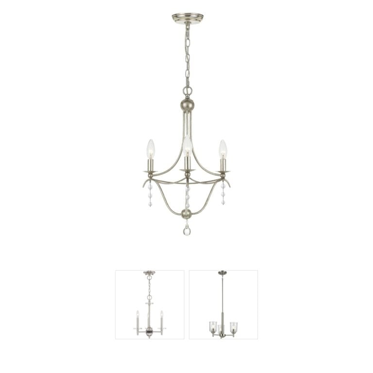 Crystorama Metro Antique Silver and Glass Bead Mini Chandelier