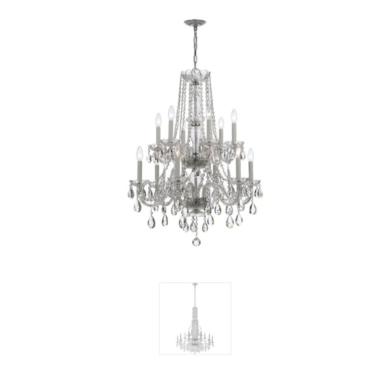 Crystorama Traditional Crystal 12-Light Polished Chrome Hand Cut Crystal Chandelier