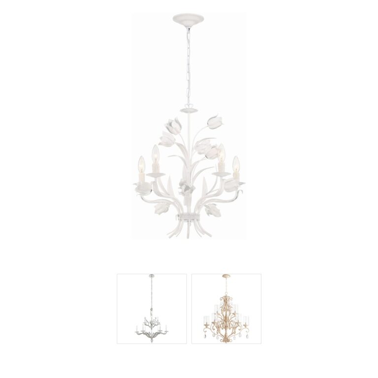 Crystorama Southport 5-Light Wet White Steel Chandelier