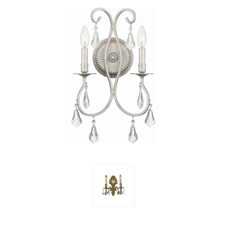 Crystorama Ashton Hand-Cut Crystal Wall Sconce in Olde Silver