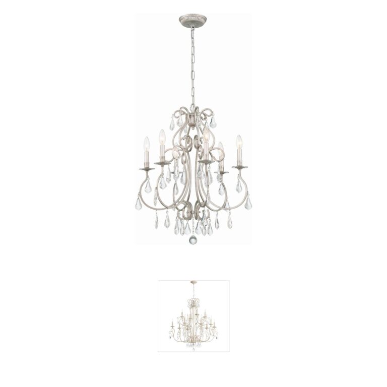 Crystorama Ashton Hand-Cut Crystal Chandelier in Olde Silver