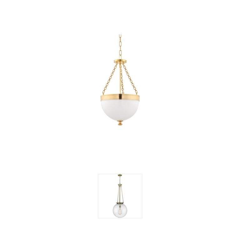 Hudson Valley Barrington Aged Brass & Opal Glass Pendant