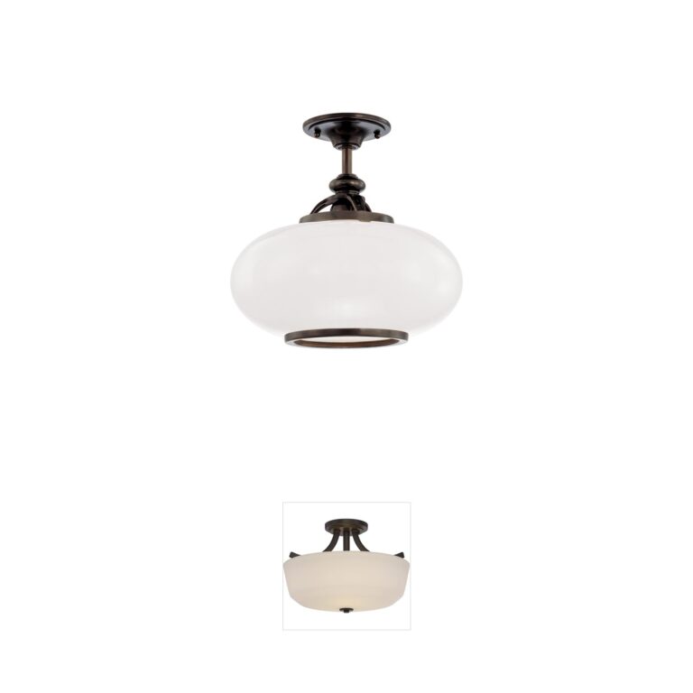 Hudson Valley Canton 15" Old Bronze Semi-Flush Mount