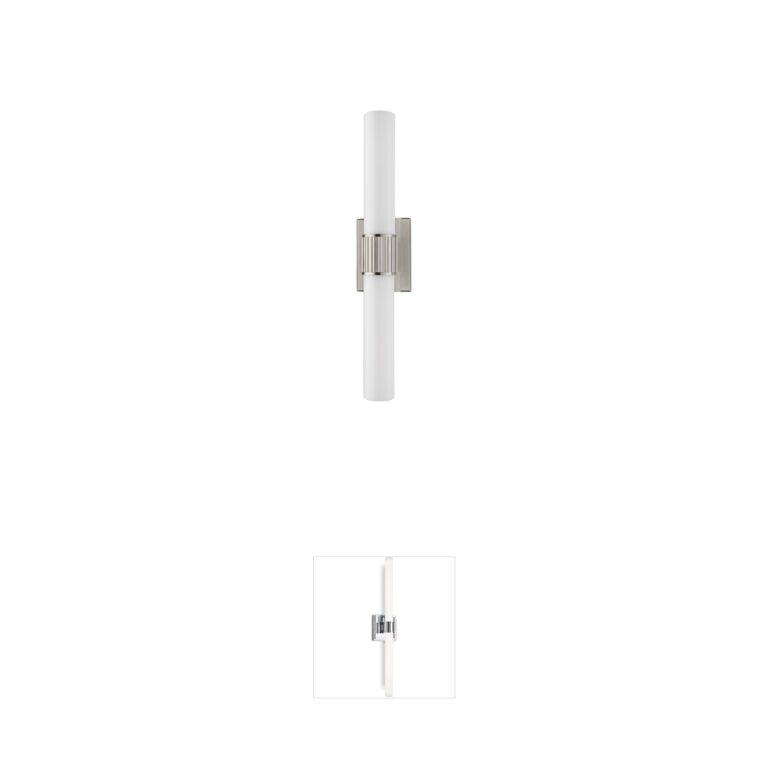 Hudson Valley Lighting Fulton 2-Light Satin Nickel Sconce with Opal Matte Glass