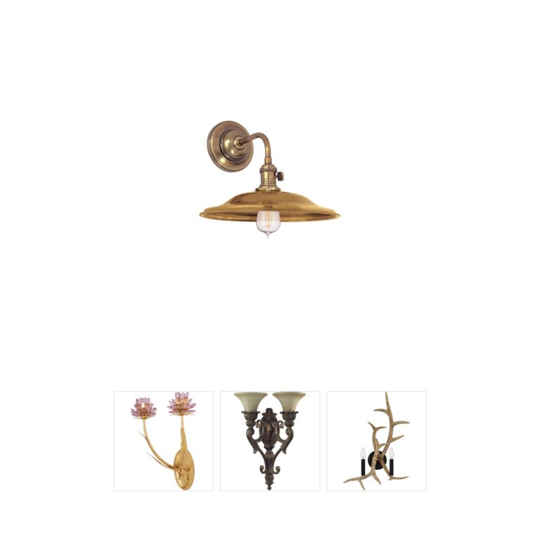 Hudson Valley Heirloom Aged Brass Metal Shade Wall Sconce