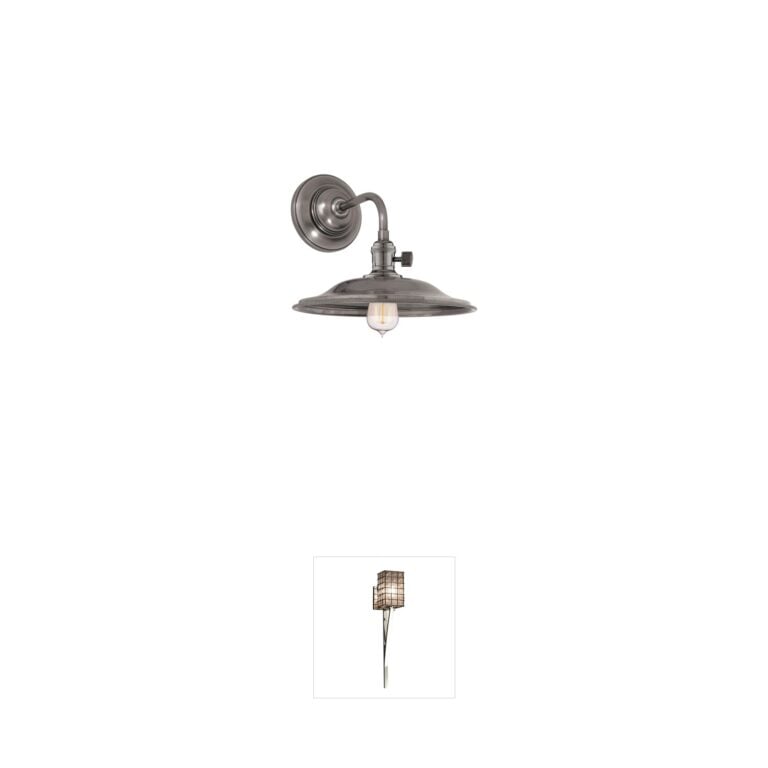 Hudson Valley Heirloom Historic Nickel Metal Shade Small Wall Sconce