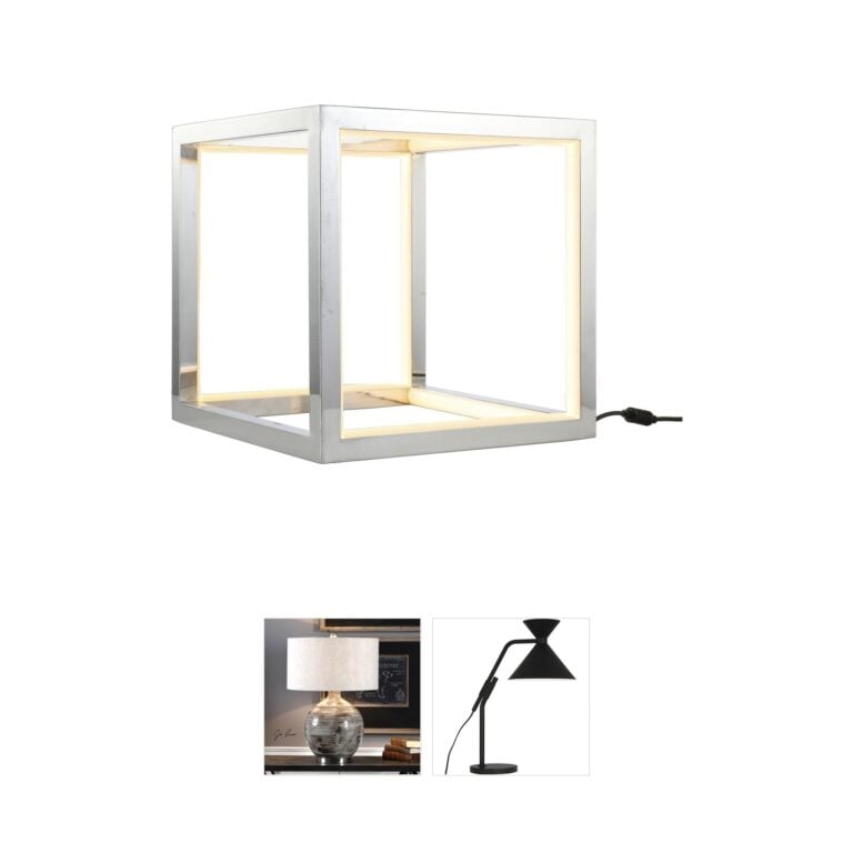 Bethel International Canada Aluminum LED Box Table Lamp