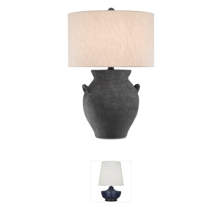 Currey & Company Anza Terracotta Table Lamp with Linen Shade