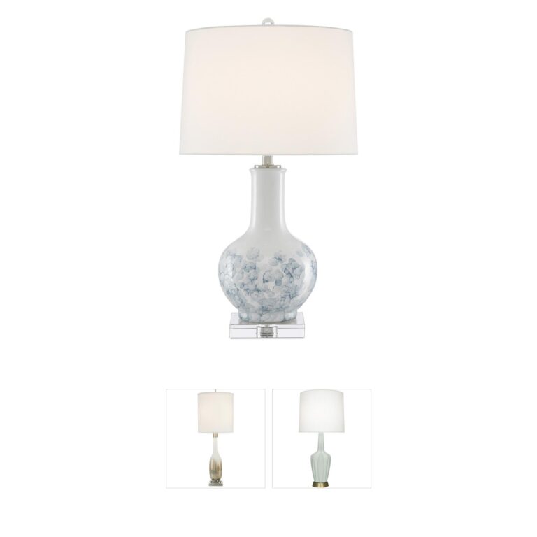 Currey & Company Myrtle Ceramic and Optic Crystal Table Lamp