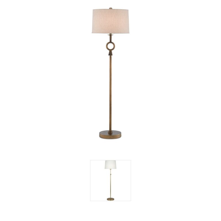 Currey & Company Germaine Antique Brass Aluminum Floor Lamp