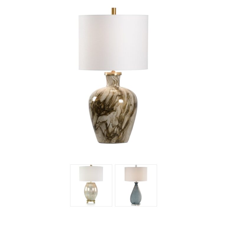 Wildwood MarketPlace Calacatta Gold and Brass Table Lamp