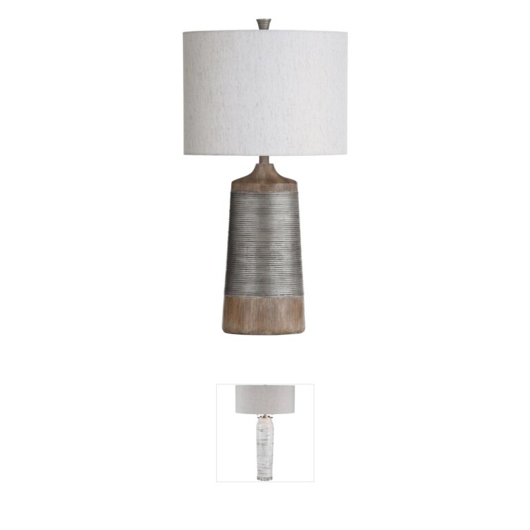 StyleCraft Haverhill Wood & Silver Table Lamp