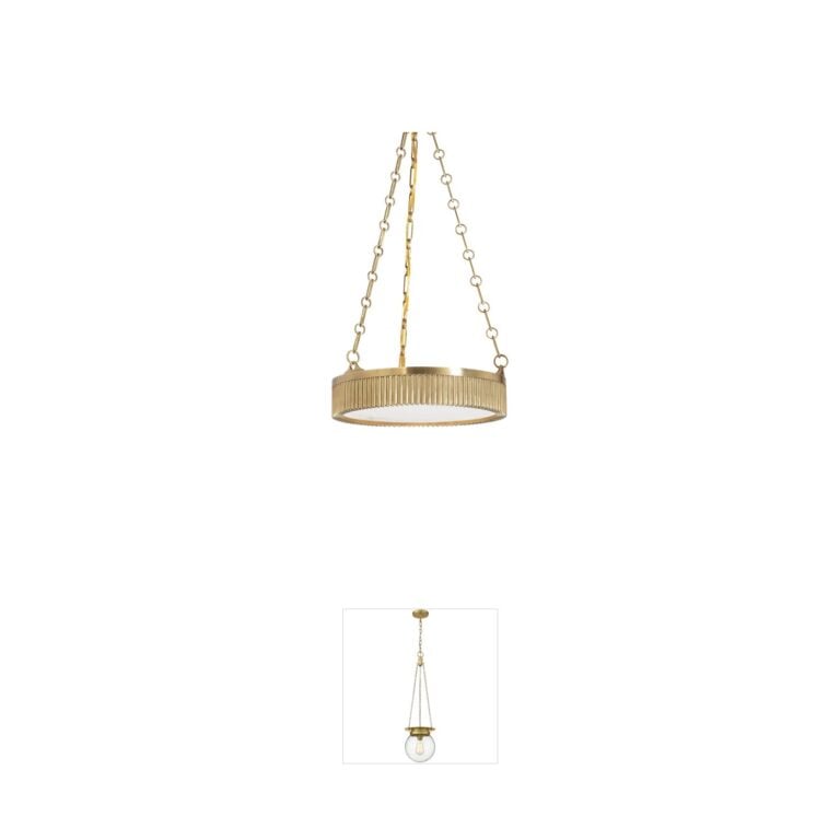 Hudson Valley Lynden 16" Aged Brass Pendant
