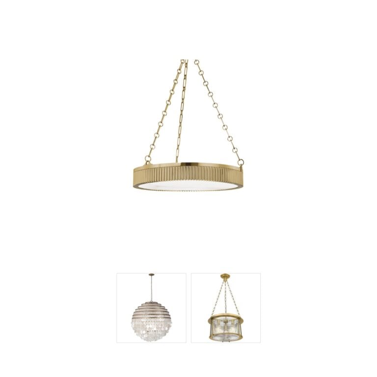 Hudson Valley Lynden 22-Inch Alabaster and Aged Brass Pendant