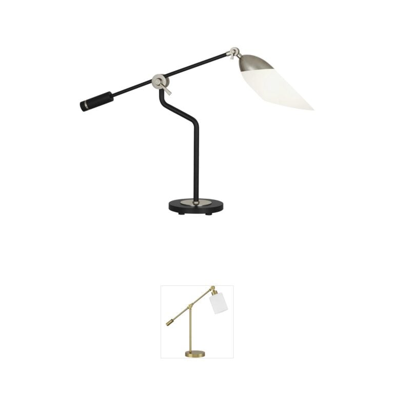 Robert Abbey Ferdinand Matte Black & Polished Nickel Table Lamp