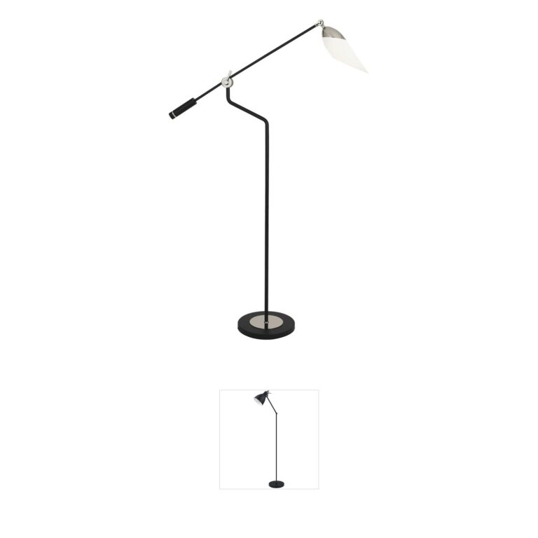 Robert Abbey Ferdinand Matte Black & Polished Nickel Floor Lamp
