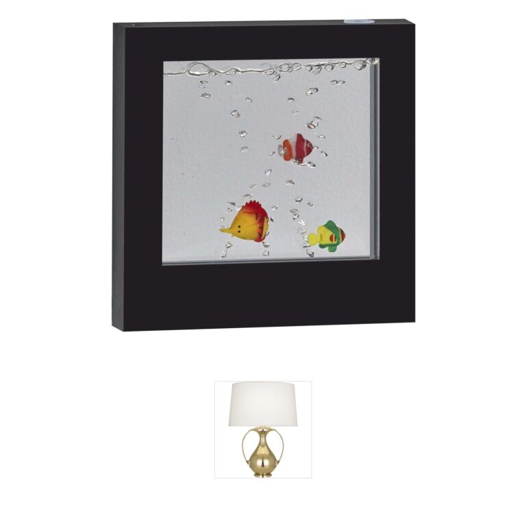 Adesso Aquarium LED Bubble and Fish Light Box Table Lamp