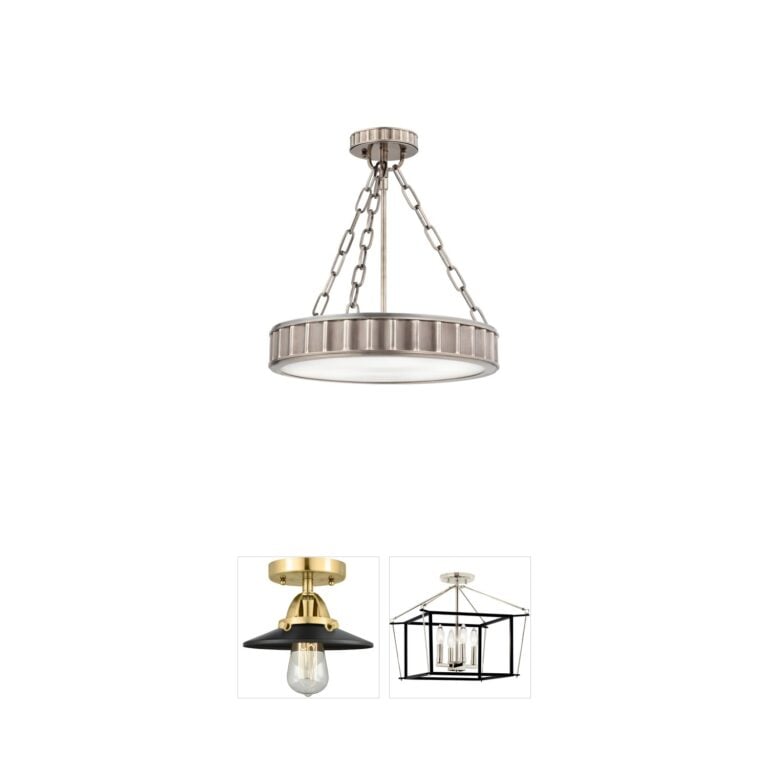 Hudson Valley Middlebury 3-Light Semi-Flush Mount in Historic Nickel