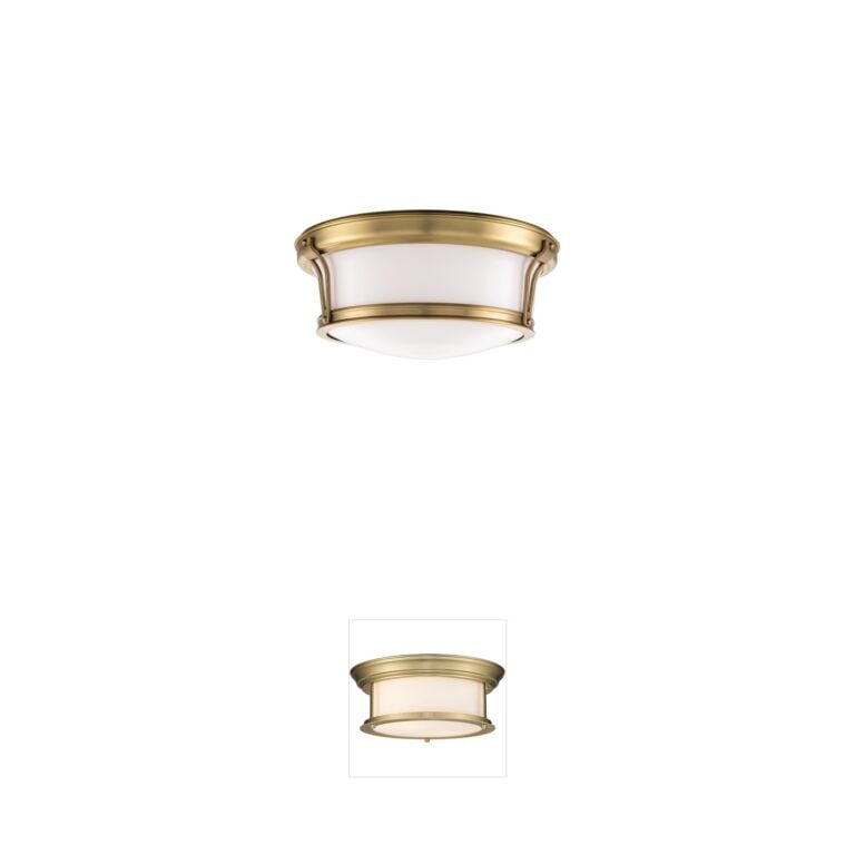 Hudson Valley Newport 13" Aged Brass Flush Mount