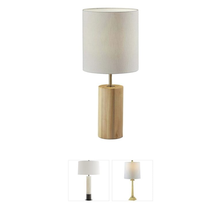 Adesso Dean Natural Oak Wood Table Lamp