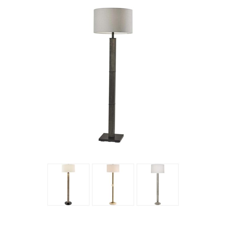 Adesso Kona Coastal Floor Lamp with Washed Wood