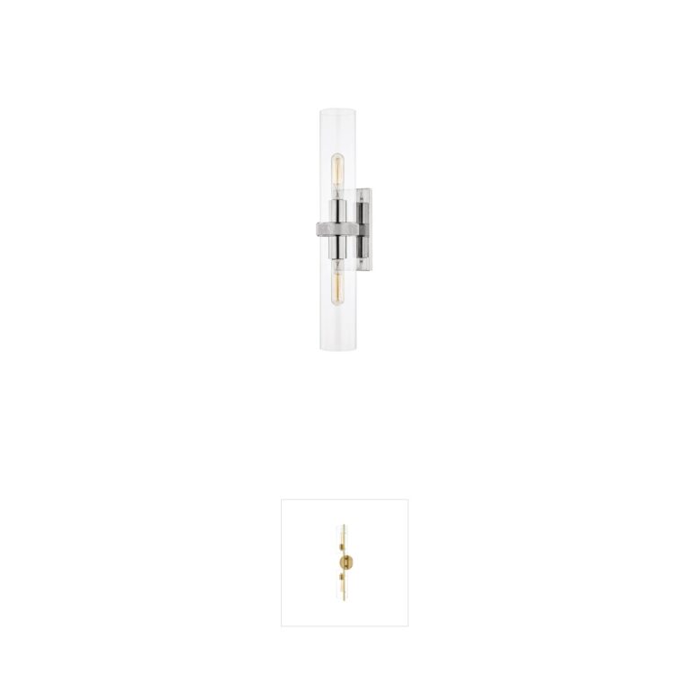 Hudson Valley Briggs Polished Nickel Wall Sconce with Clear Glass