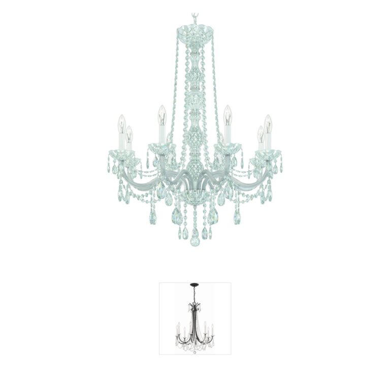 Schonbek Arlington 8-Light Polished Silver Chandelier with Clear Heritage Crystal