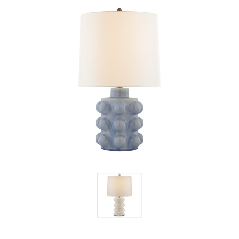 Visual Comfort Signature Collection AERIN Vedra Polar Blue Crackle Table Lamp