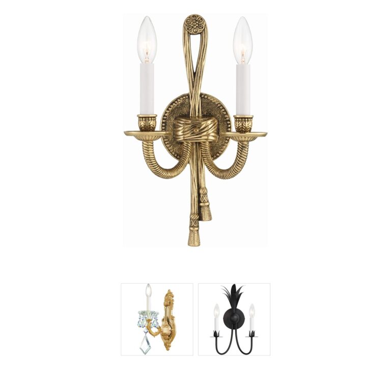 Crystorama Westbury Ornate Olde Brass Sconce