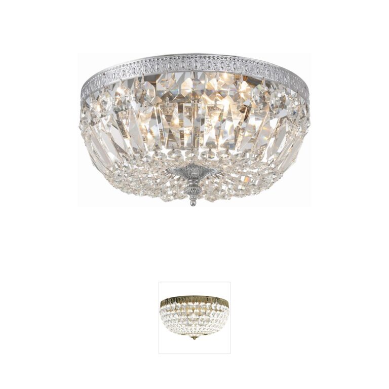 Crystorama Westbury 12-Inch Polished Chrome Hand Cut Crystal Flush Mount