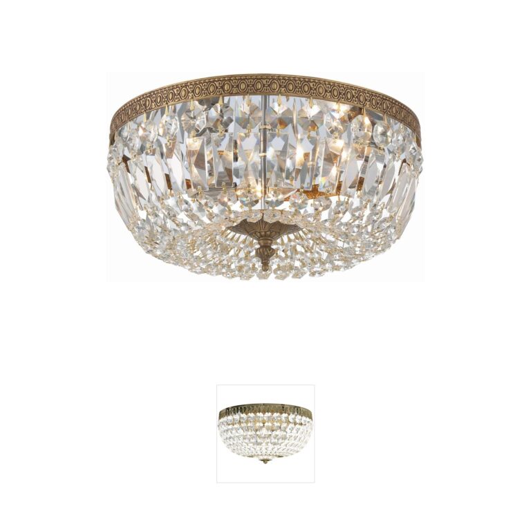 Crystorama Westbury Olde Brass Crystal Flush Mount