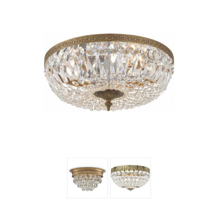 Crystorama Westbury 16-Inch Olde Brass Swarovski Crystal Flush Mount