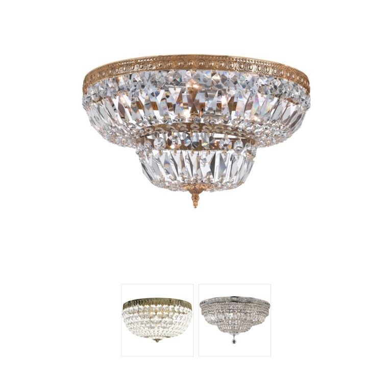 Crystorama Westbury 30-Inch Hand Cut Crystal Bowl Flush Mount in Olde Brass
