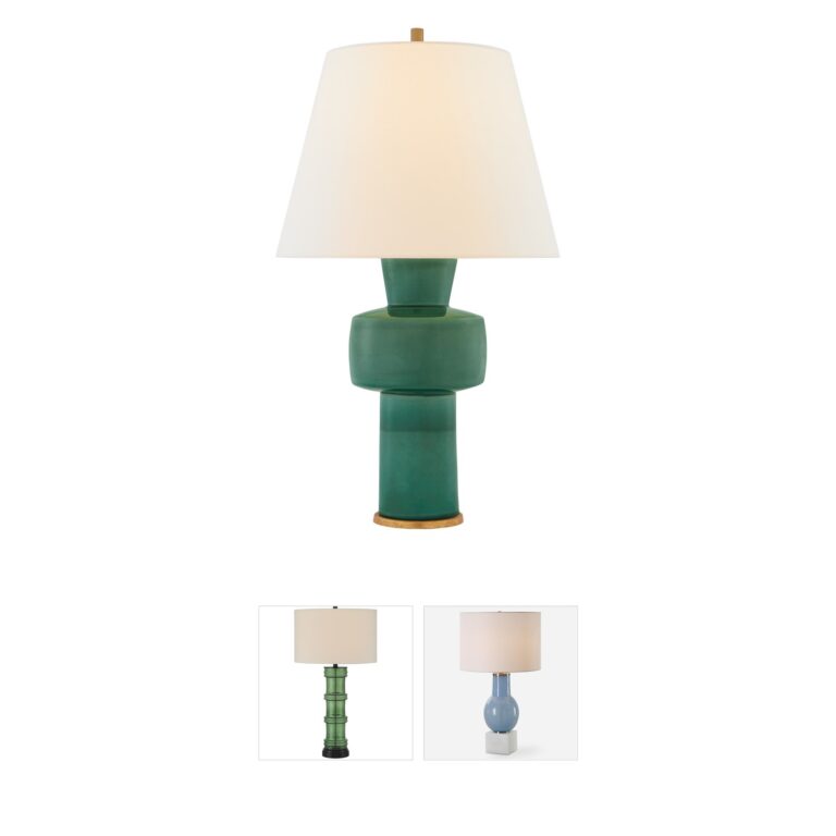 Visual Comfort Signature Collection Christopher Spitzmiller Eerdmans Celtic Green Crackle Ceramic Table Lamp