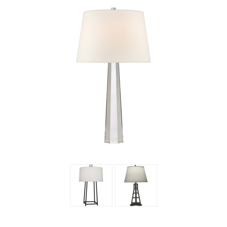 Visual Comfort Signature Collection Chapman & Myers Fluted Spire Crystal Octagon Lamp
